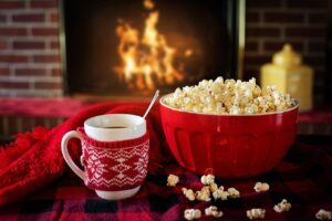 fireplace, coffee mug, popcorn, moving, holiday move, christmas, yyc, calgary, relocate